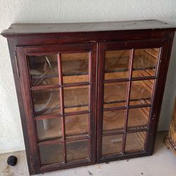 Very Old Book Shelf Original Glass Height/Length 50’ Width 13.5’