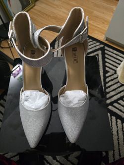Silver Women's High Heel Dress Shoes Size 10