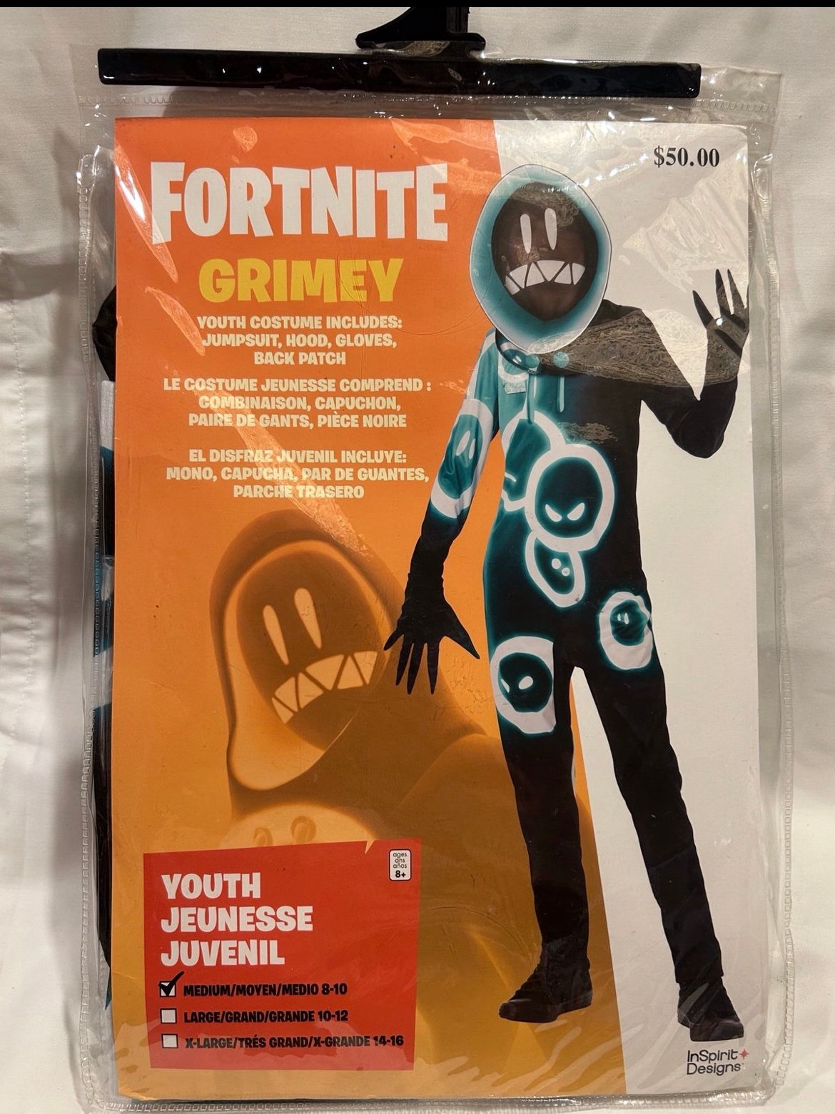 Fortnite Grimey - Halloween Costume Cosplay - Youth Medium - New