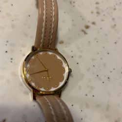 Kate Spade Original KSW1002 Women's Beige Metro Leather Watch 34mm