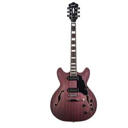Grote 335 Style Jazz Electric Guitar Flame Maple top Semi-Hollow Body Matte Finished P90 Pickups