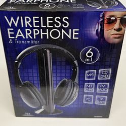 Wireless Earphone With Transmitter, Multipurpose, Uses Four AAA Batteries (Included)