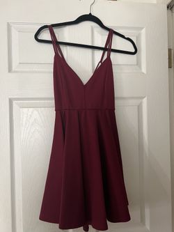 Womens Burgundy Short Dress