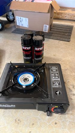 Portable Butane Camp Stove with 4 Fuel Canisters