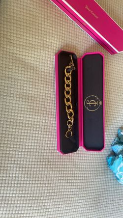 Juicy Couture b-luxe Crystal Pave Large Gold Link Bracelet