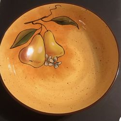 Harry & David Large Yellow Pear Fruit Bowl Centerpiece Italian Style