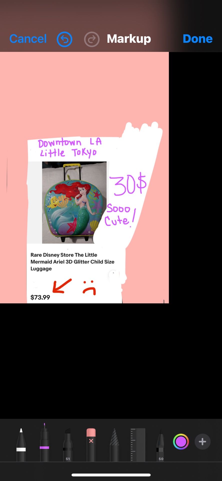 Disney RARE find - LITTLE MERMAID - ARIEL Glitter Perfect Condition