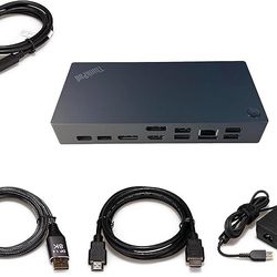 Lenovo ThinkPad Universal USB-C Dock V2-40B70090 with HDMI Cable and DP Cable