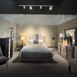 Grey 4PC Queen Bedroom Set