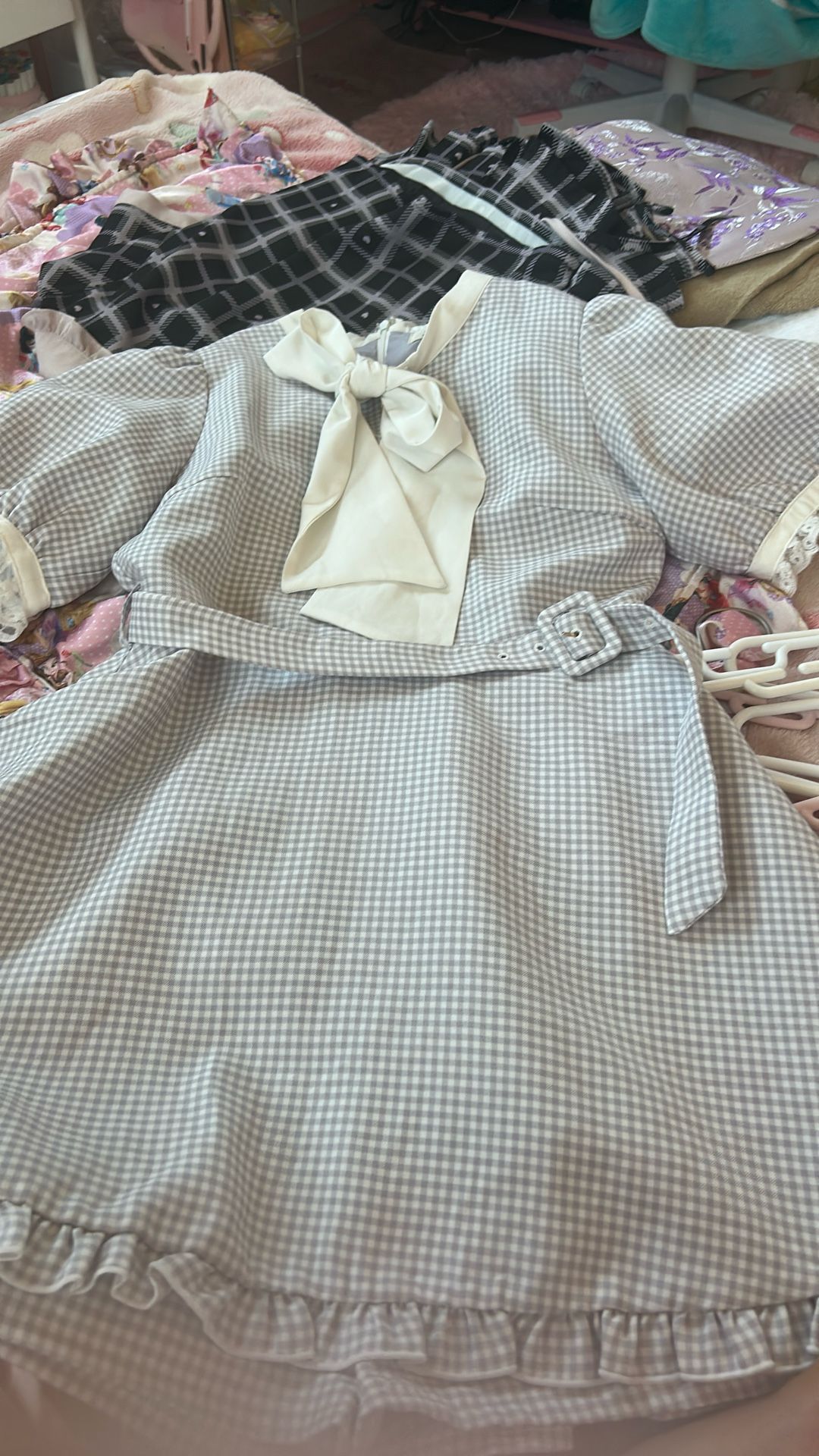 Purple plaid dress from Japan