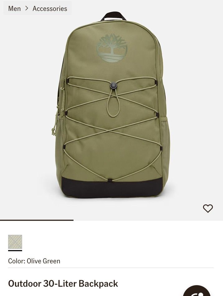 Timberland Outdoor 30L Backpack – Olive Green 🌲