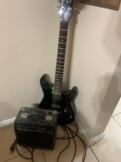Canvas Electric Guitar Fender with Amp