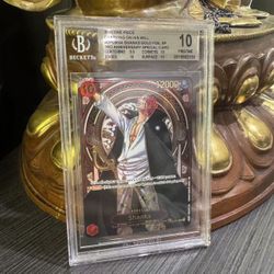 2025 ONE PIECE OP13-CARRYING ON HIS WILL 3RD ANNIV-GOLD #004 SHANKS BGS 10 