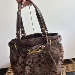 Authentic Coach Signature Canvas Tote Bag