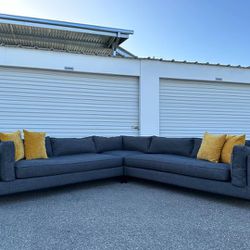 Gray 3pc L Sectional Couch In Great Condition