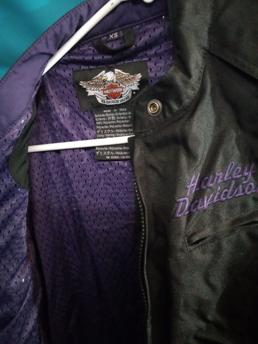 Black/ Purple Women's Harley Davidson Jacket