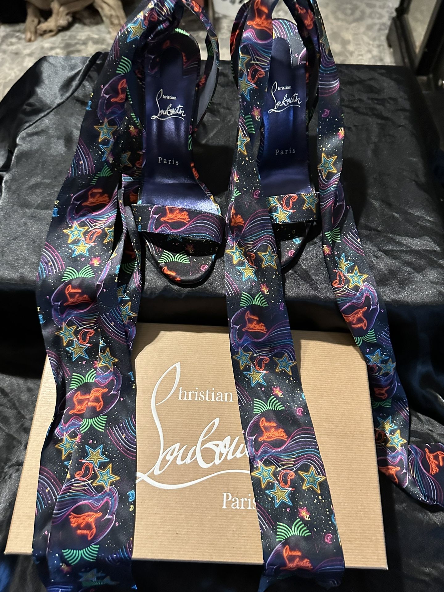 Christian Louboutin Red Bottoms Tie Up Heels Size 9