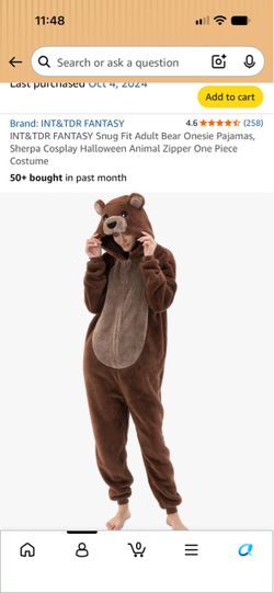 Adult bear costume - size medium