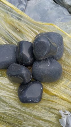Large Black Polished Pebbles - 2” to 4”