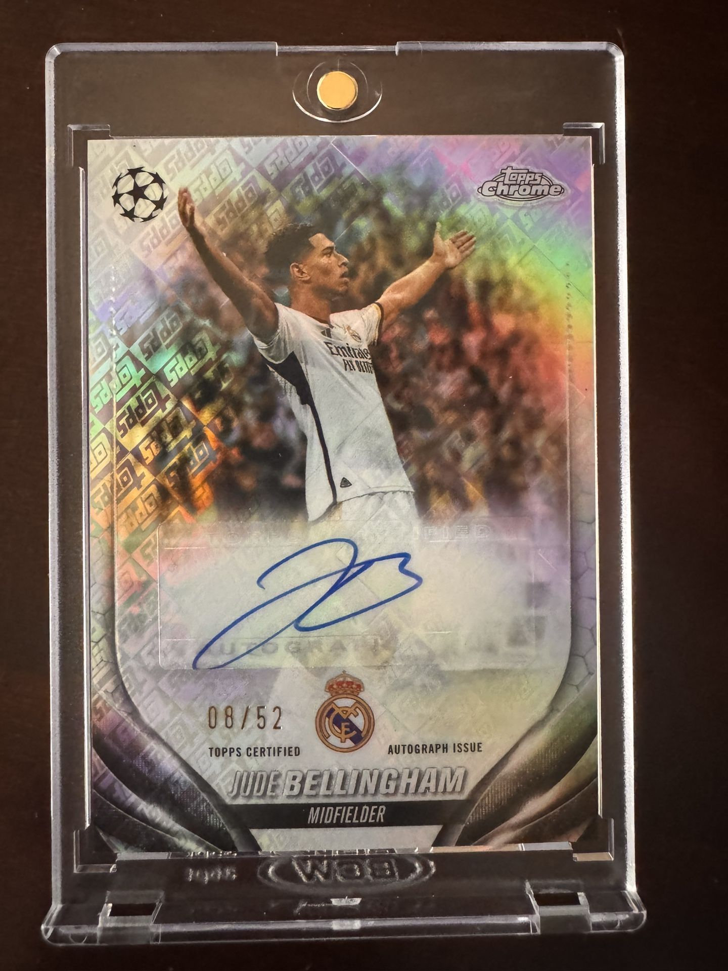 2024 Topps Chrome Jude Bellingham Topps Fractor Auto /52 #CA-JB Real Madrid