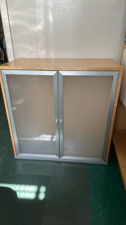 Wooden Cabinet with Glass Doors