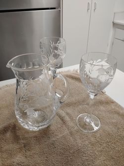 Crystal Glass and Pitcher Set