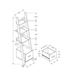 4 Shelves Ladder Bookcase with Drawer 