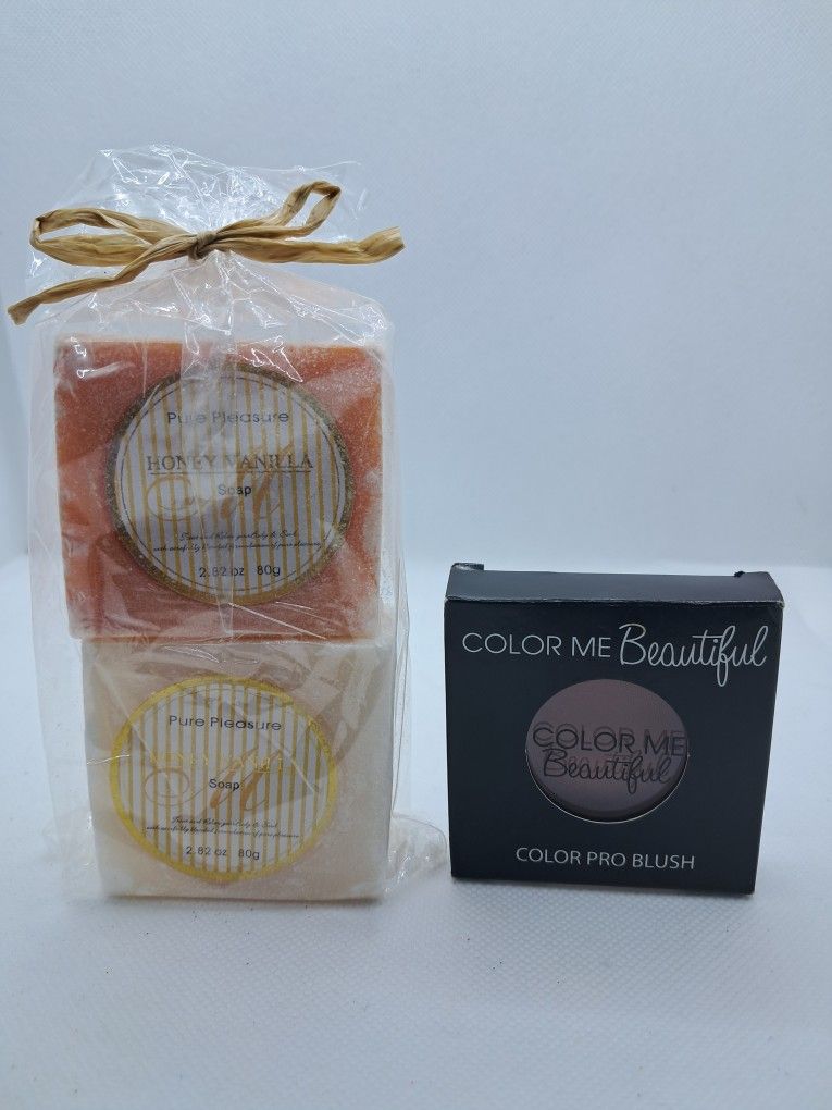 New "Color Me Beautiful " Blush with Pure Pleasures Soap Set - Color = Spice