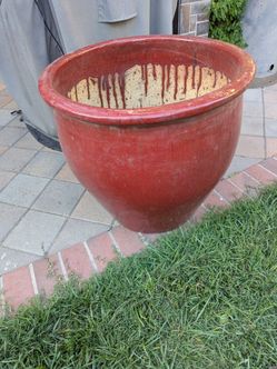 Large glazed clay pot
