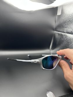 Sport Sunglasses with Silver Frame and Blue Mirrored Lenses