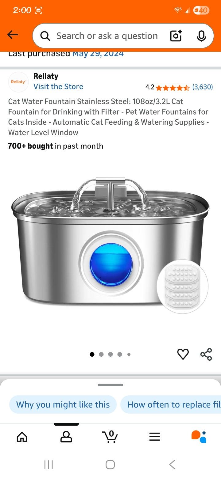 Cat Water Fountain With Filters 