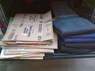 Moving blankets and moving boxes