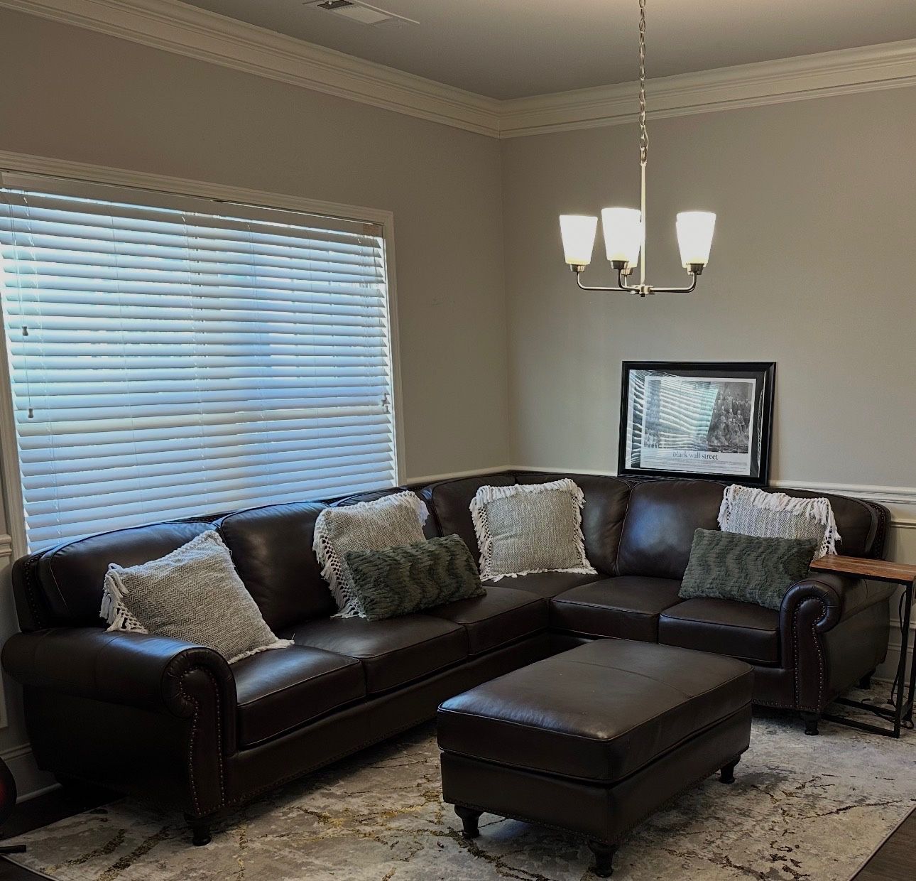 Brown leather couch Austin Leather Collection Abbbyson Home brand (Costco)