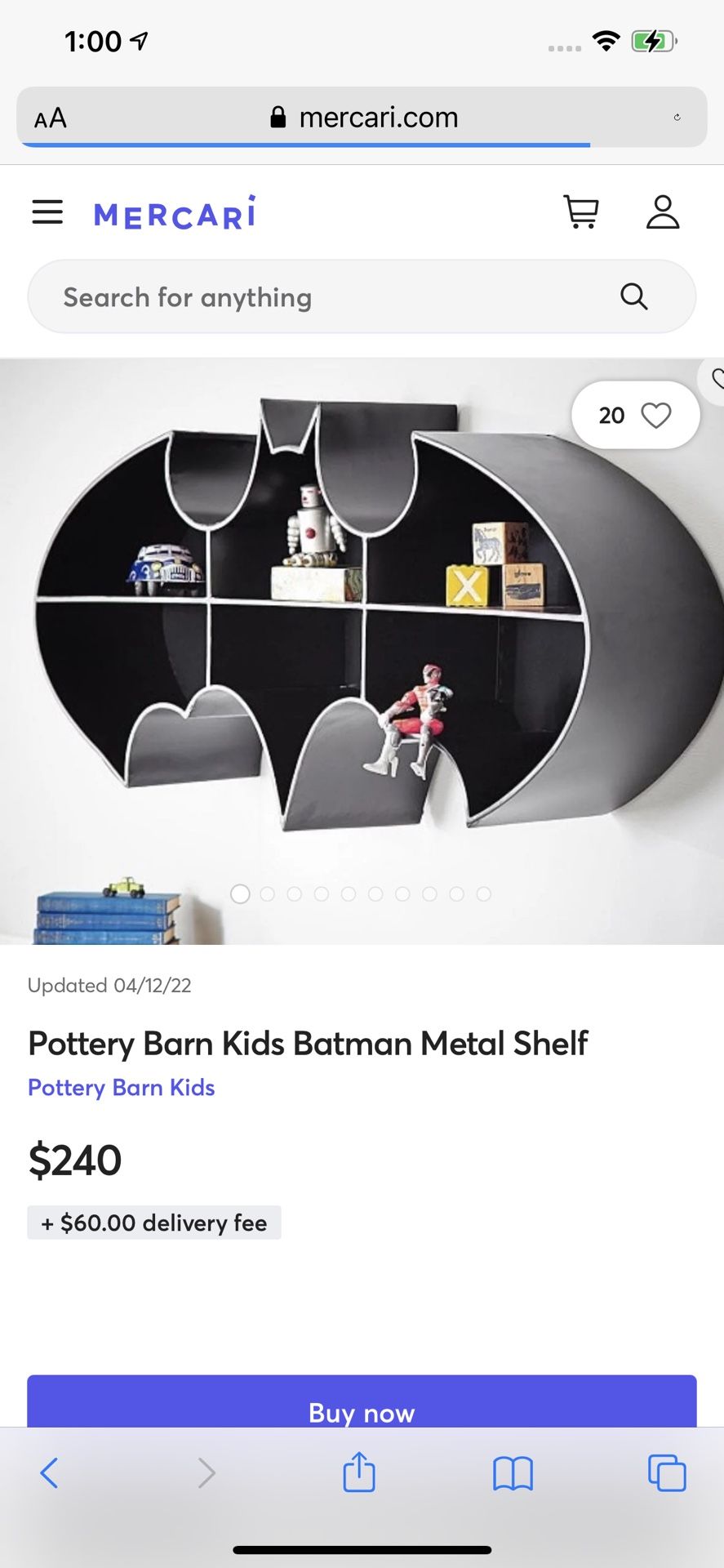 Pottery Barn Batman Shelf