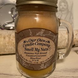 New - Smell My Nuts Candle - Banana Nut Bread Toasted Coconut Hazelnut