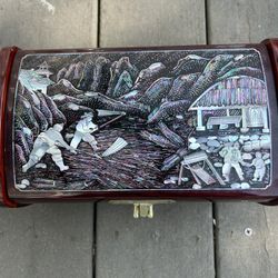 Vintage Korean Mother Of Pearl Jewelry Box