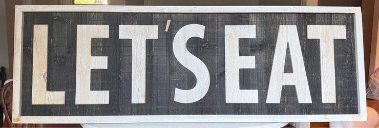 Rustic “Let’s Eat” wooden sign. Great condition.