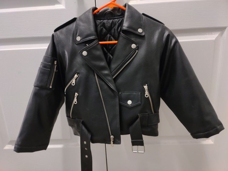 Leather Kids Jacket Size 7 Brand New