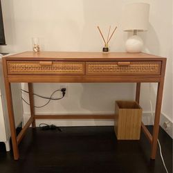 Writing Desk With Wicker Drawers