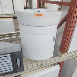 Corner Bathroom Vanity Cabinet Storage In White 
