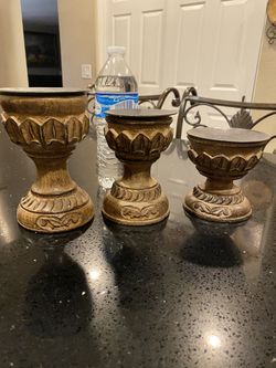 Woden candle holder home decor