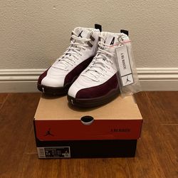 A Ma Maniere Jordan 12 White Burgundy Amm Exclusive