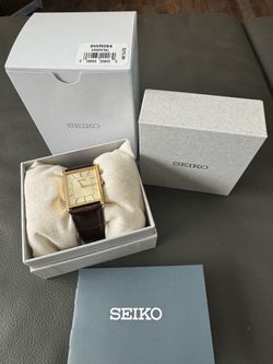 Men’s Seiko Essential Gold Brown Leather Watch