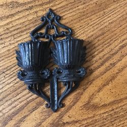 Antique Iron Double Match Holder
