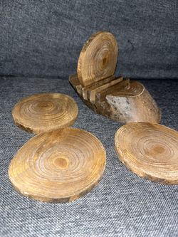 Wooden Coaster Shit With Stand