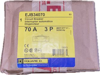 NEW Sealed Square D EJB34070 3-Pole 70A 480Y/277V Breake