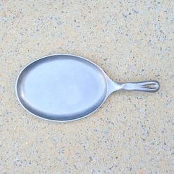 Vintage Wilton Armetale Pewter 15" Oval Sizzle Platter With Handle 