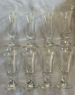 1990 Vintage Jägermeister Cordial Shot Glasses - Set of 8