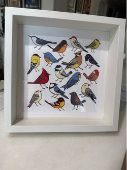 Framed bird print