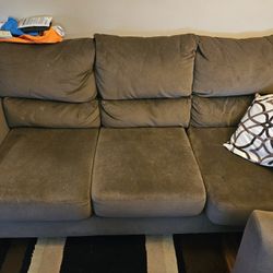 Brown Microfiber Couch & Loveseat - Must Go Soon - Moving